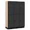 Salsbury Industries 2 Tier Designer Locker, 54"Wx76"Hx18"D, 6 Door, Black 18-22368BLK - alternate 1